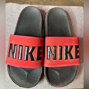 Nike Offcourt Black and Red Slides Men Size 8
